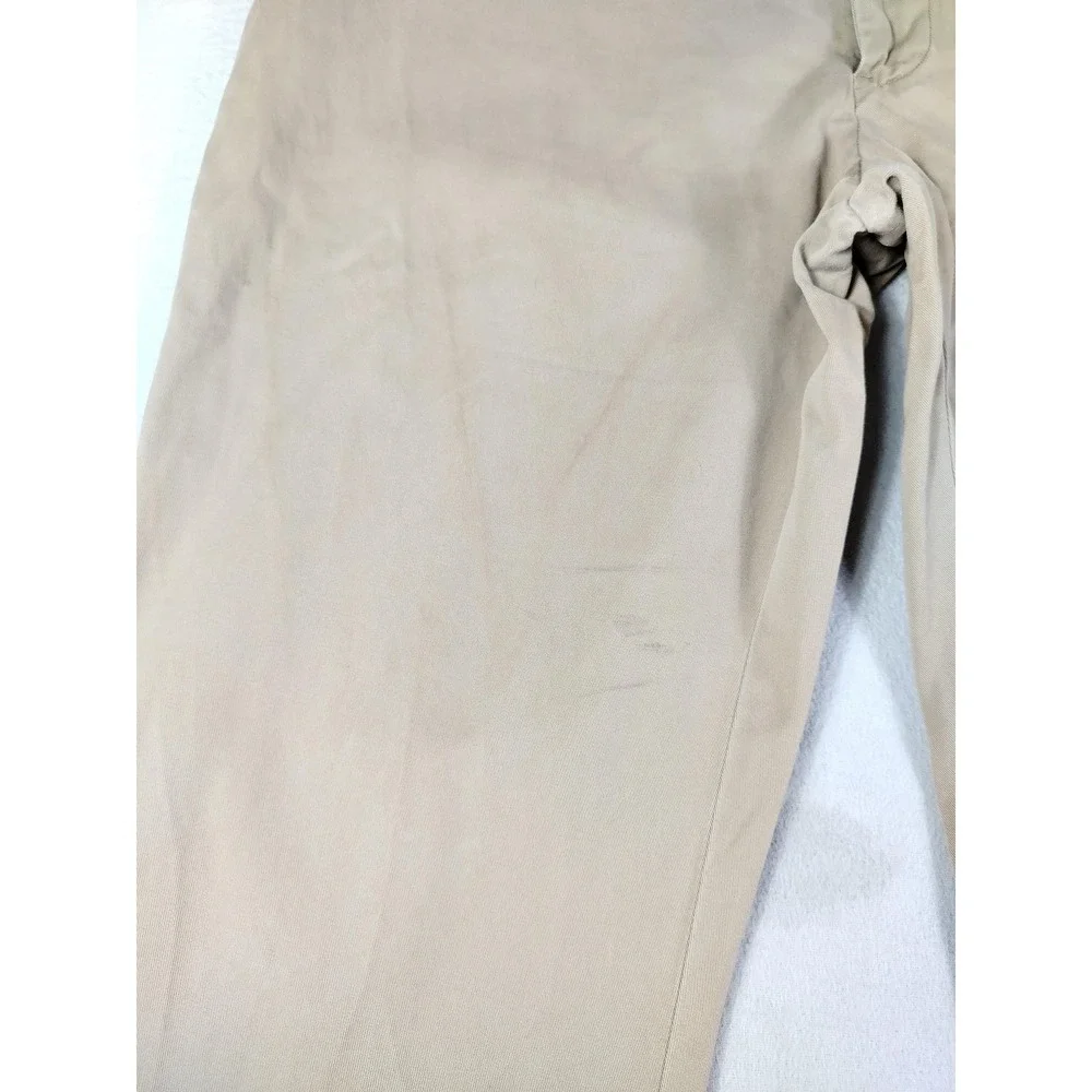 Vintage Polo Ralph Lauren Pants Mens 42 Beige Cotton Chino Flat Front Casual